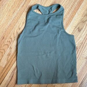 Free People medium Olive Green Ribbed Racerback Tank